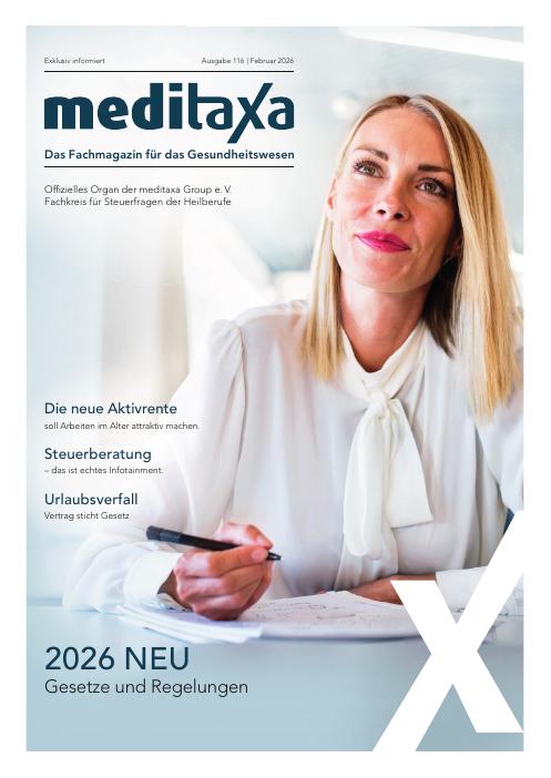 Titelseite meditaxa Ausgabe 116, Februar 2026