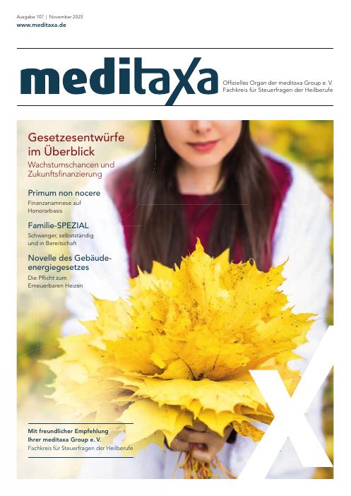 Titelseite meditaxa Ausgabe 107, November 2023
