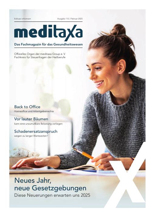 Titelseite meditaxa Ausgabe 112, Februar 2025