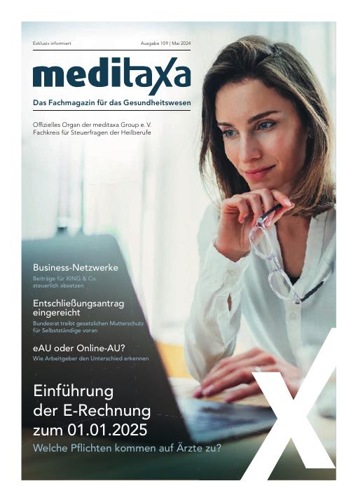 Titelseite meditaxa Ausgabe 110, August 2024