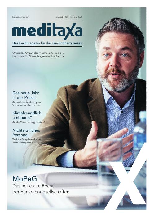 Titelseite meditaxa Ausgabe 108, Februar 2024
